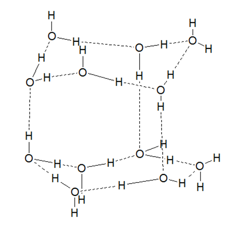 Structure of water in solid phase