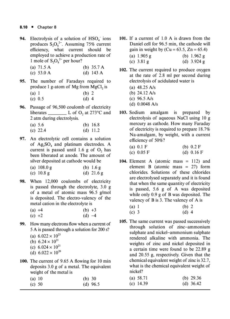 ELECTROCHEMISTRY JEE MAIN QUESTIONS PDF|Biswajit Das
