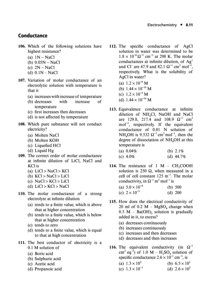ELECTROCHEMISTRY JEE MAIN QUESTIONS PDF|Biswajit Das