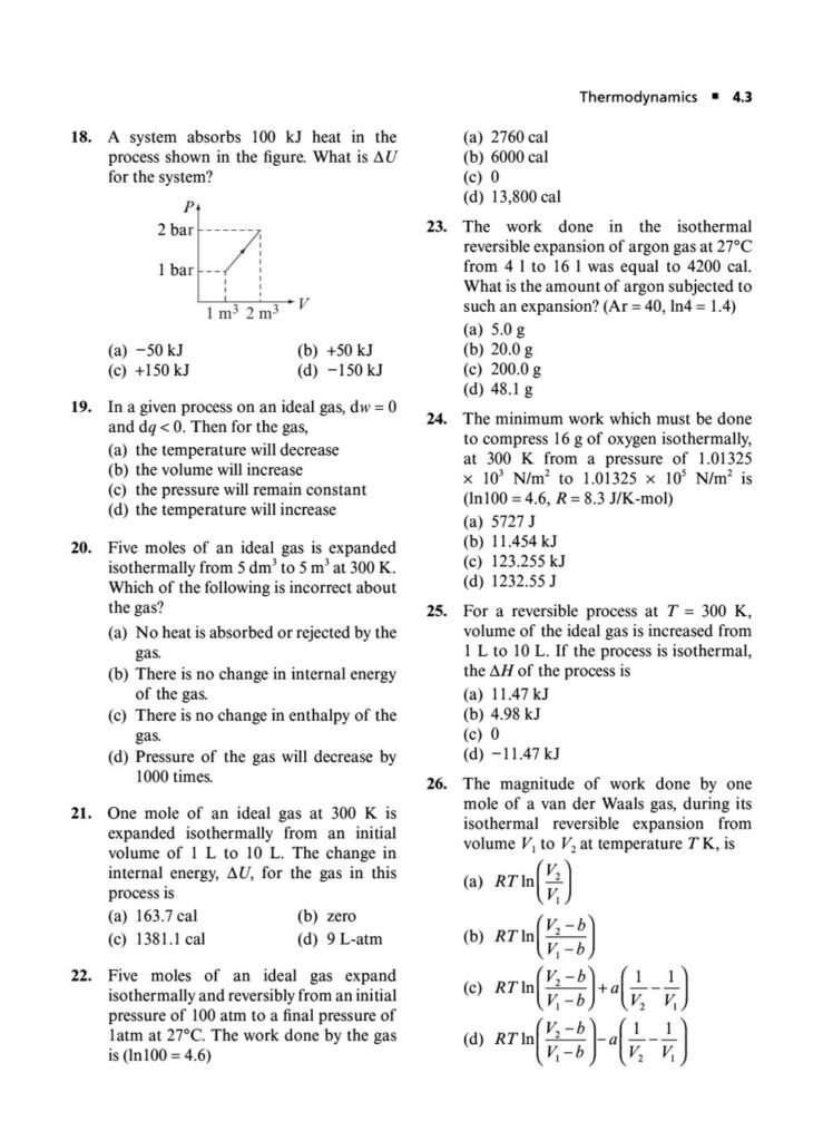 THERMODYNAMICS JEE MAIN QUESTIONS PDF|Biswajit Das