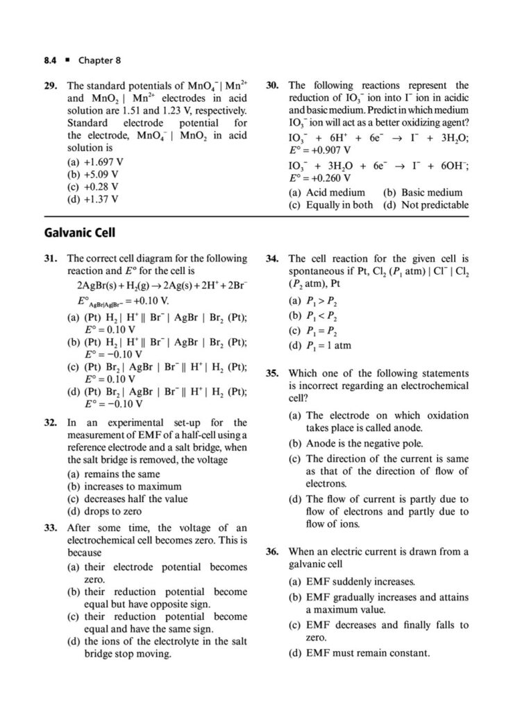 ELECTROCHEMISTRY JEE MAIN QUESTIONS PDF|Biswajit Das