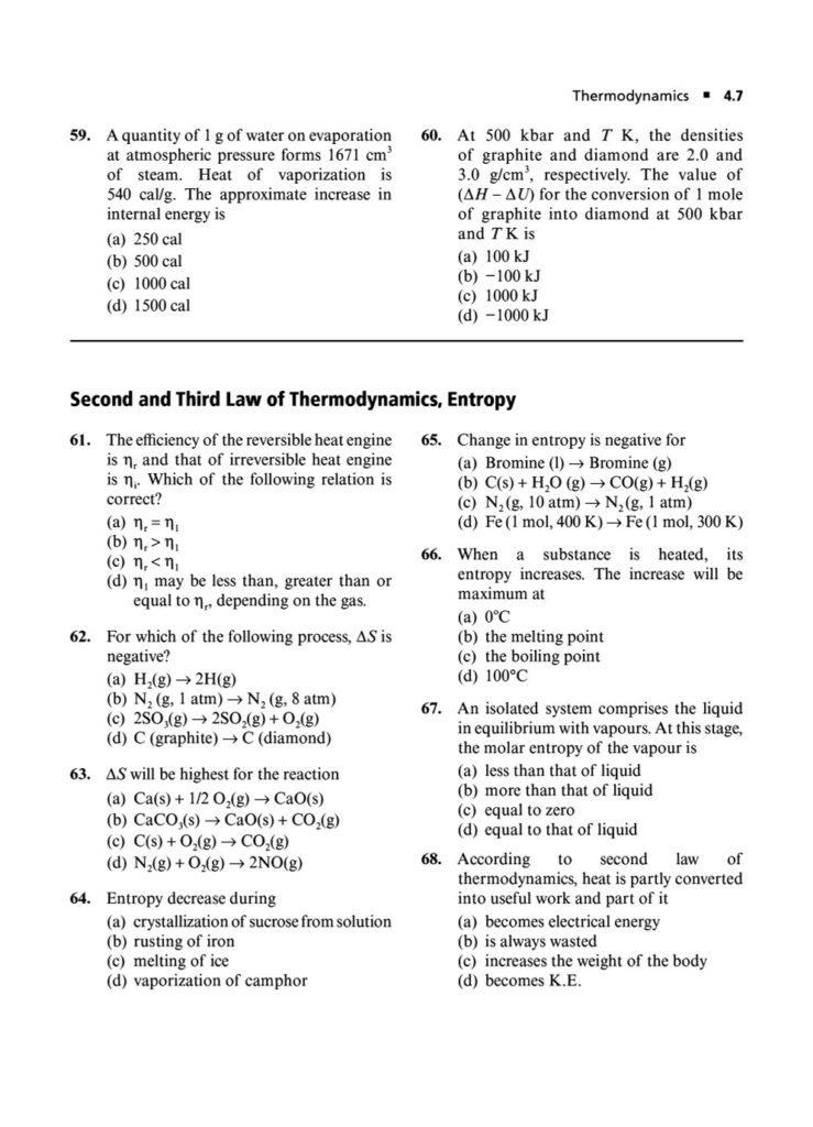 THERMODYNAMICS JEE MAIN QUESTIONS PDF|Biswajit Das