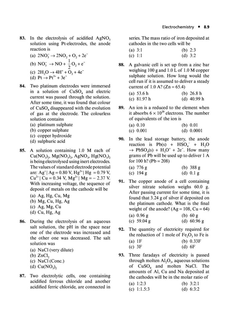 ELECTROCHEMISTRY JEE MAIN QUESTIONS PDF|Biswajit Das