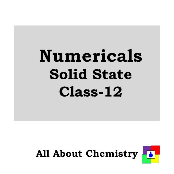 Numericals-Solid State-Class 12