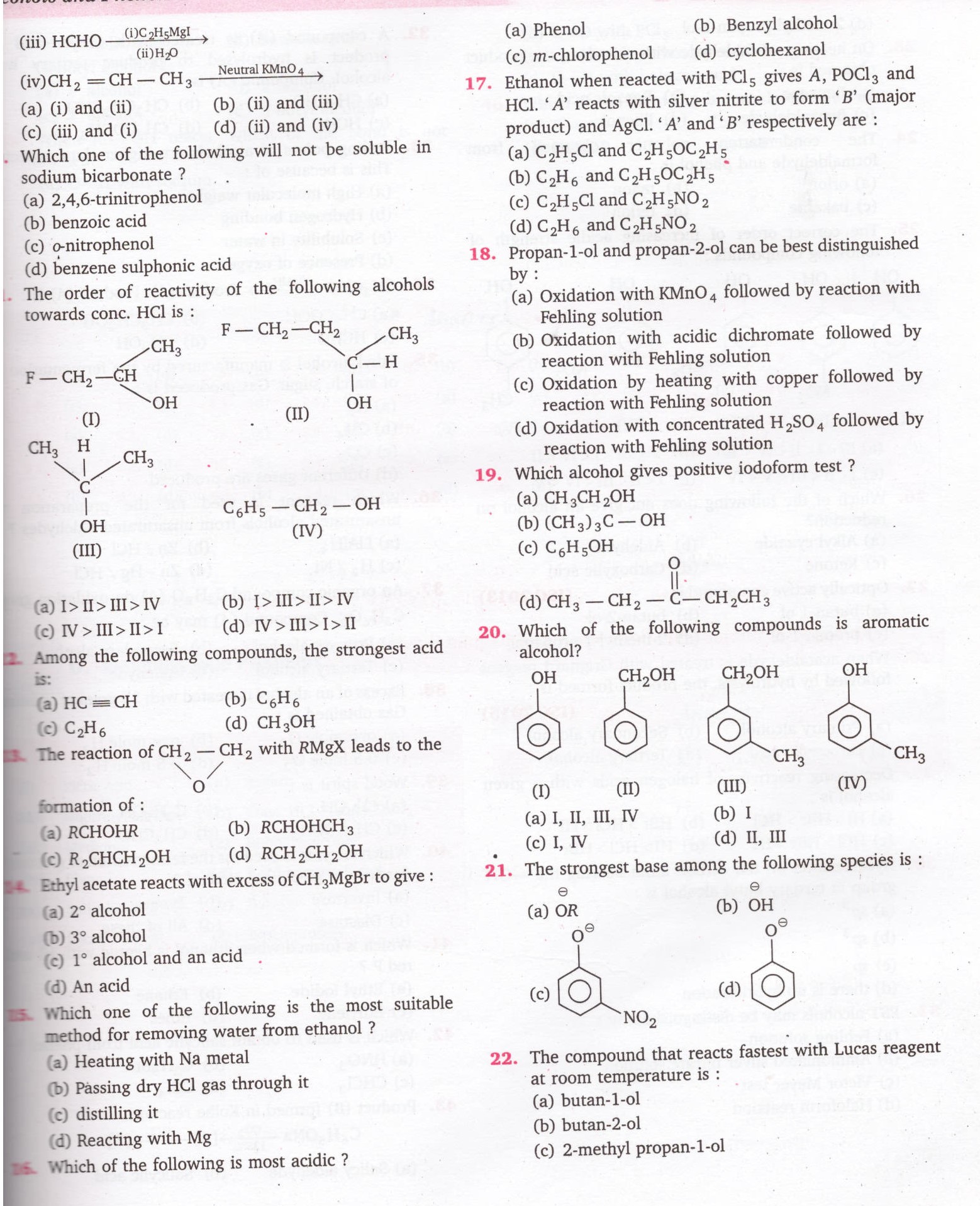 Alcohol and PhenolClass 12MCQs All About Chemistry